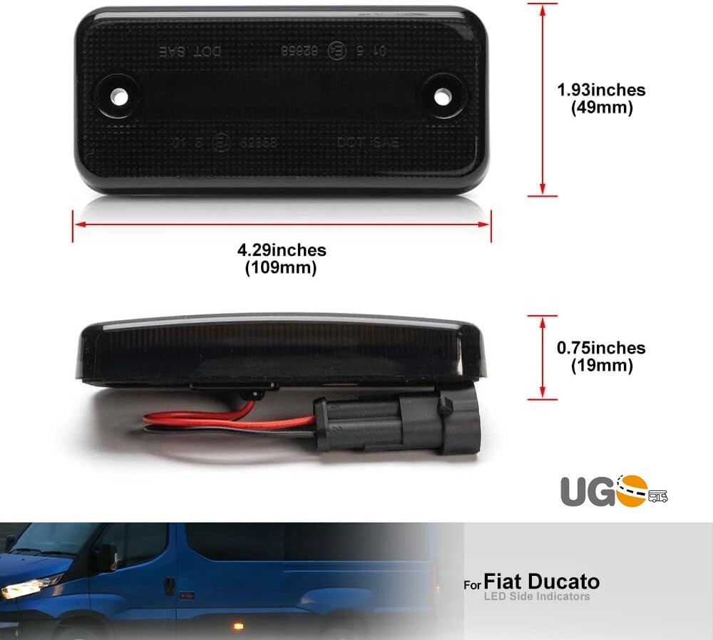 LED Side Marker lights For Fiat Ducato Citroen Relay Peugeot Boxer x 6 black - Image 10