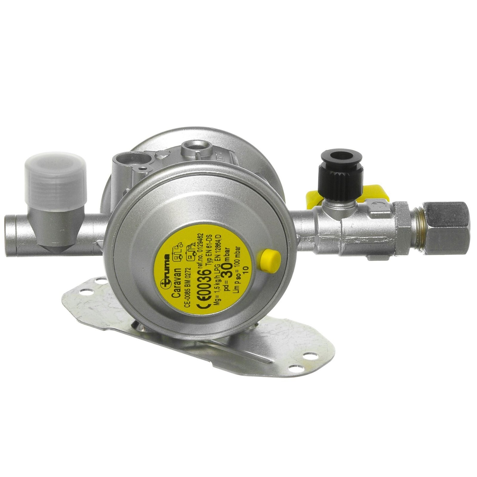 Truma Bulkhead Regulator 8mm GOK 0129471 - 30mbar GOK with Test Point