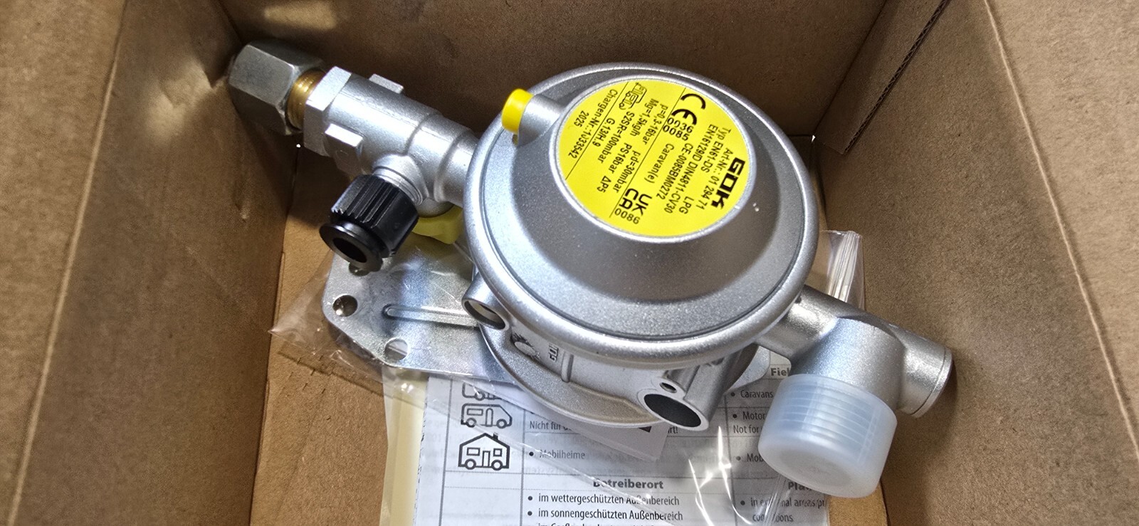 Truma Bulkhead Regulator 8mm GOK 0129471 - 30mbar GOK with Test Point - Image 2