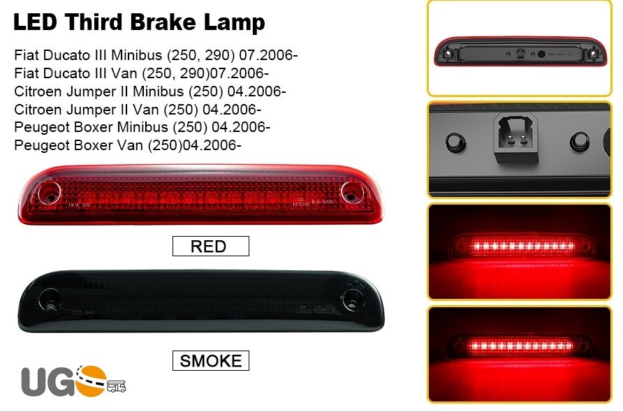 LED brake light for Ducato, Relay, Boxer, Camper 2006 - 2025 Smoke Dot Style - Image 2