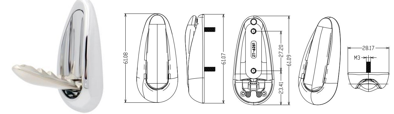 NEW STYLE Chrome Coat Towel Hook for camper motorhome caravan horsebox or boat - Image 3