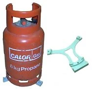 Grey Gas Bottle Holder and Securing Strap with Spacer for Caravan or Motorhome - Image 2